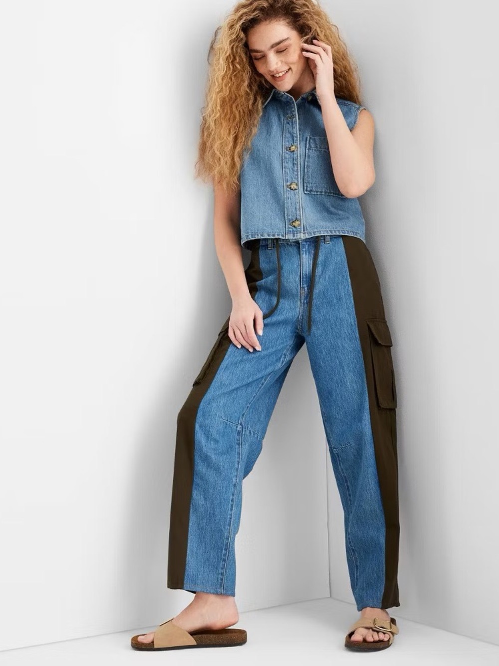 Future Collective High-Rise Barrel Cargo Pants - Size 14 - NWT